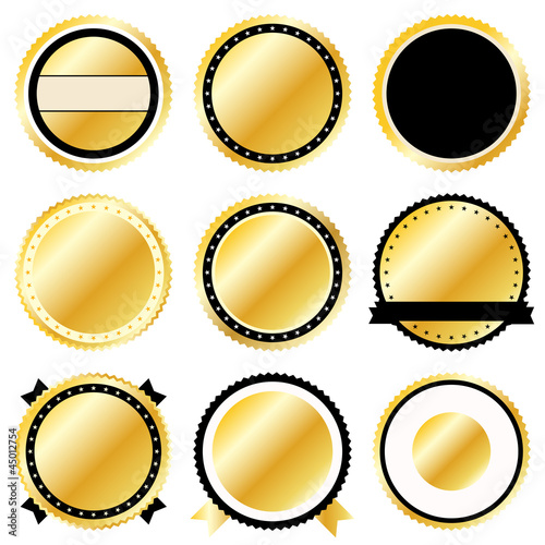 Gold Badge Set Icons