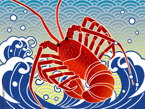 海老大漁旗和柄