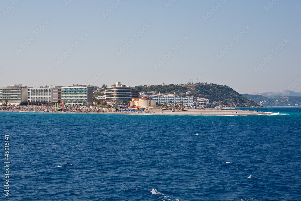 Fototapeta premium Panoramic view of Rhodes town