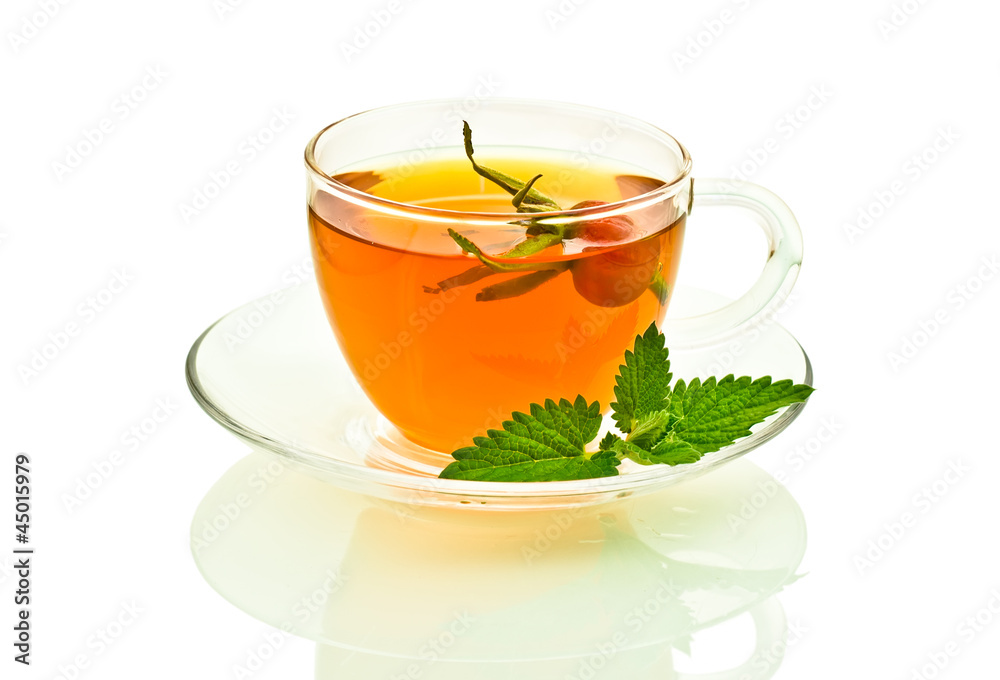 cup of tea isolated on white background