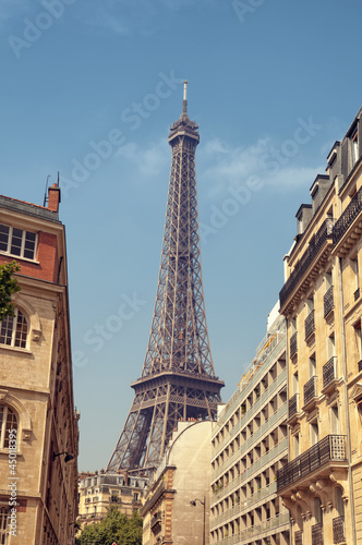 View of the Eiffel Tower from the city. © fazon