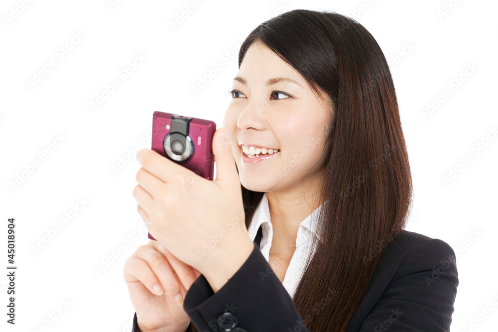Beautiful young business woman using a cellular. Portrait of Beautiful young business woman using a cellular. Portrait of
