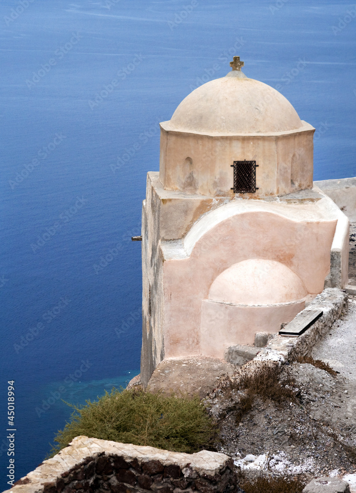 Small church on Santorini island, Greece.