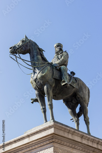 Giuseppe Garibaldi statue in Genoa square, Italy