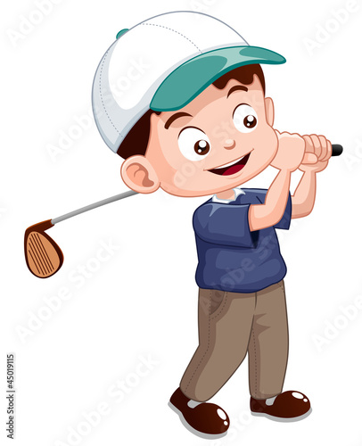 illustration of young golf player