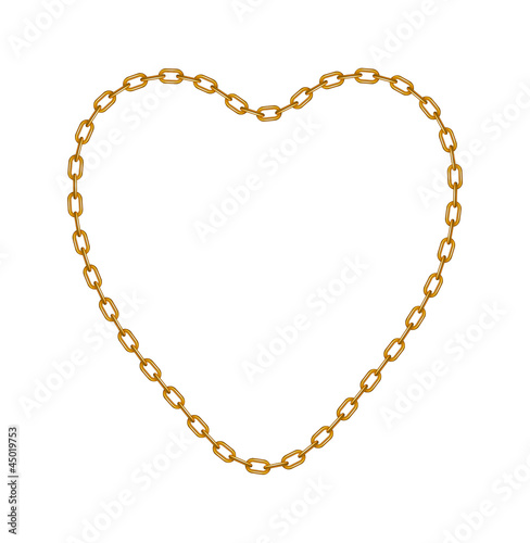 Gold chain in shape of heart