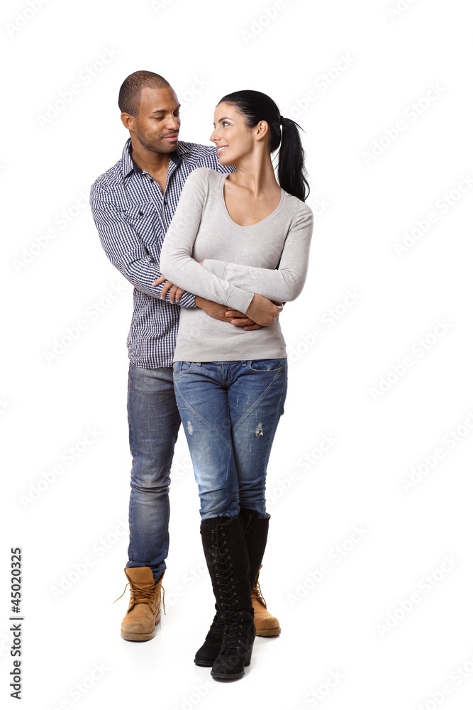 Happy interracial loving couple