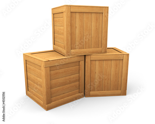 Three wooden boxes 2 © faraktinov