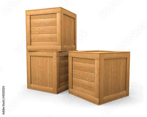 Three wooden boxes 3 © faraktinov