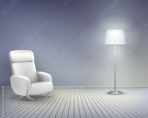 Room with chair.  Vector illustration.