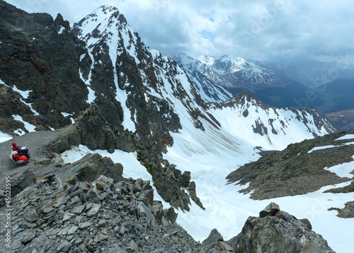 Mountain view from the Karlesjoch cable ski lift  upper station photo