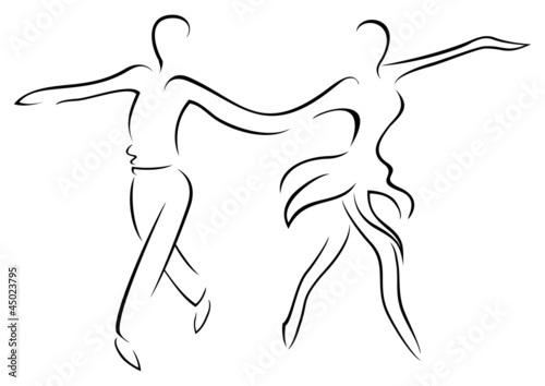 Illustration of couple dancing latin dance cha cha