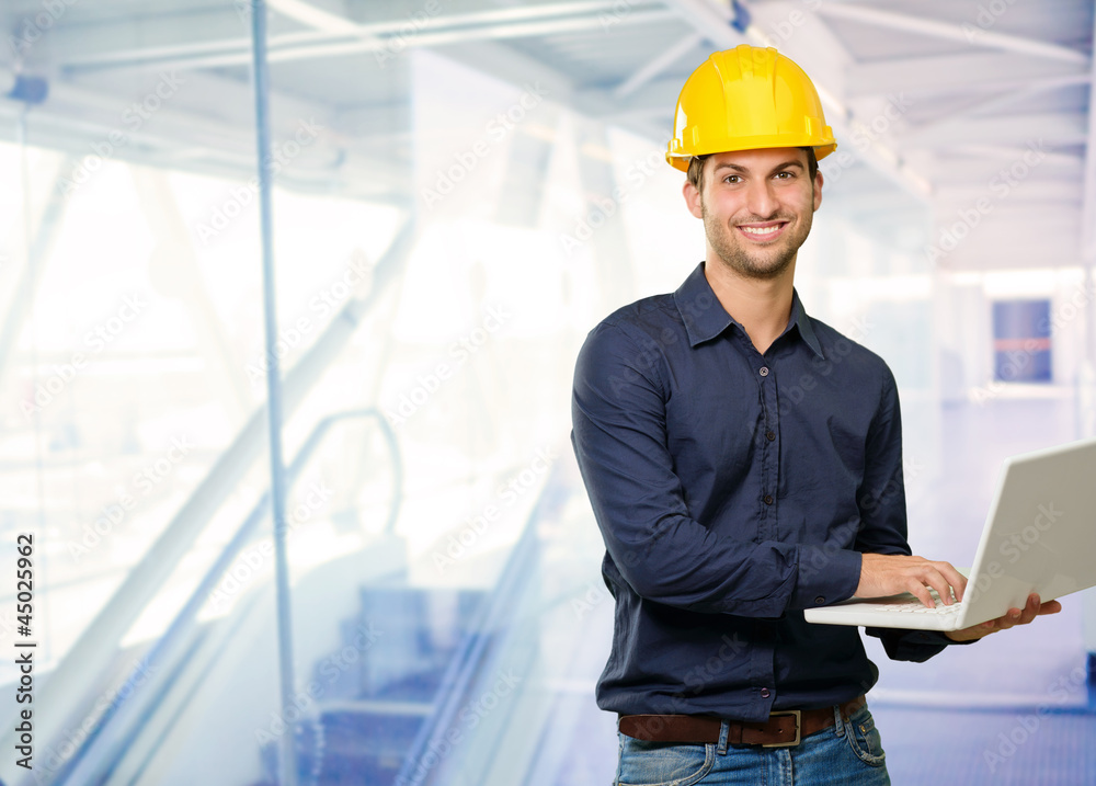 Technician Holding Laptop Technician Holding Laptop