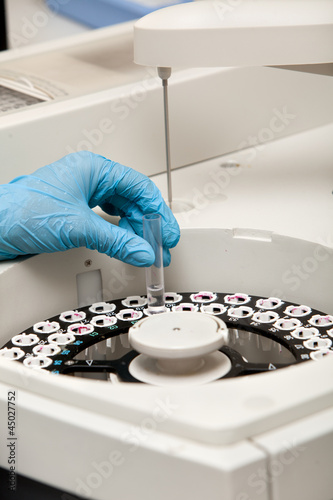 modern robotical machine for centrifuge blood and urine testing