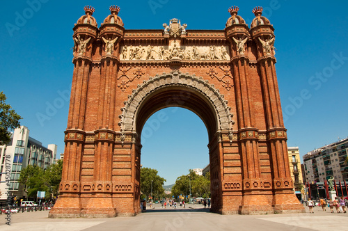 The Arc de Triomf in neo-Moorish style. Barcelona.
