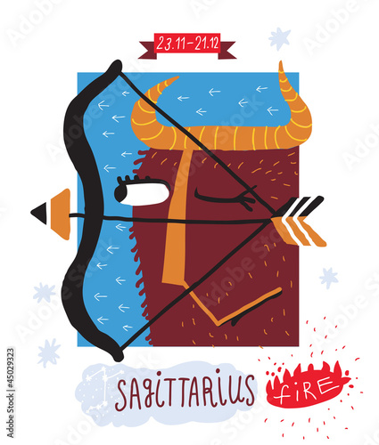 Sagittarius. zodiac vector drawing