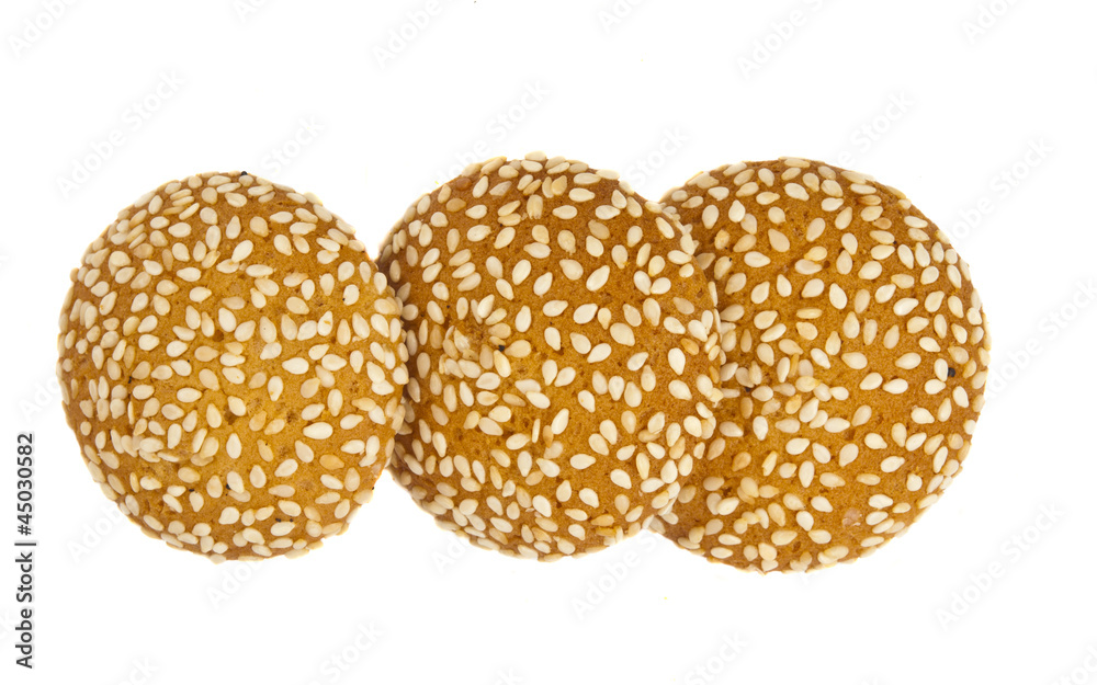 cookies with sesame seeds isolated