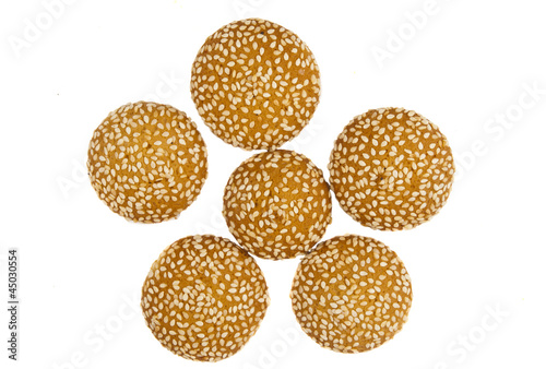 cookies with sesame seeds isolated
