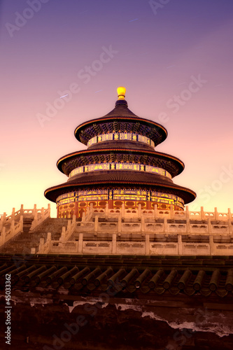 night view of beijing Temple of Heaven