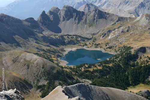 Lac d'Allos vu du Mont Pelat photo