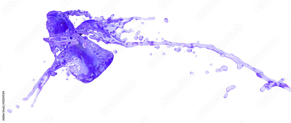 Fototapeta premium purple splashes collide - isolated on white