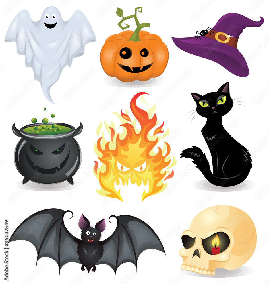 Fototapeta premium Set of halloween icons.