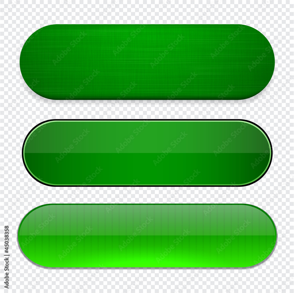 Green high-detailed modern web buttons. Green high-detailed modern web buttons.