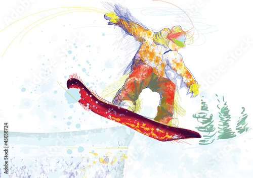 snowboarder - hand drawing