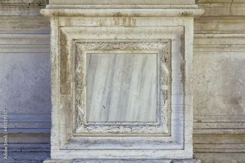 Marble, detail of a church in venice