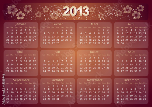 Calendrier 2013 simple - facilement éditable