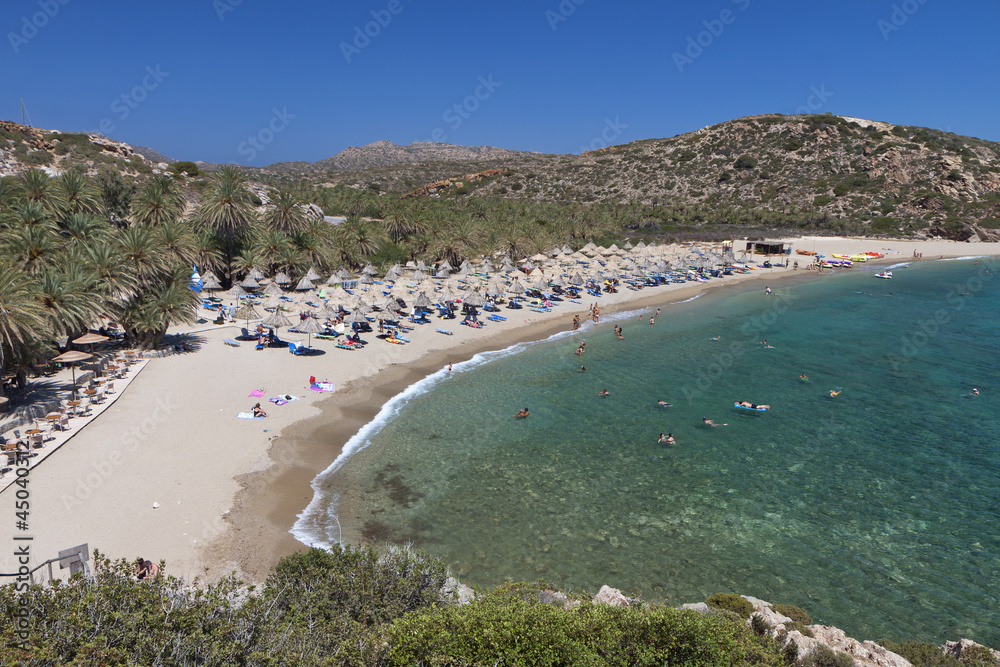 Vai bay and beach at Crete island in Greece