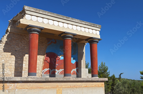 Ancient Knossos palace at Crete island in Greece. photo