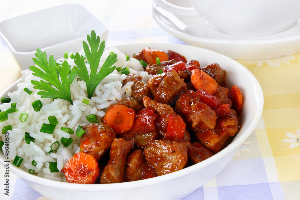 Pork stew with rice
