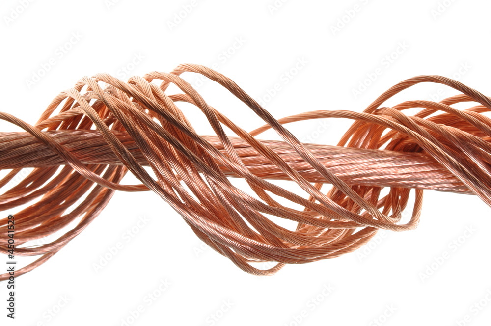 Swirl copper wire isoladed on white background Swirl copper wire isoladed on white background