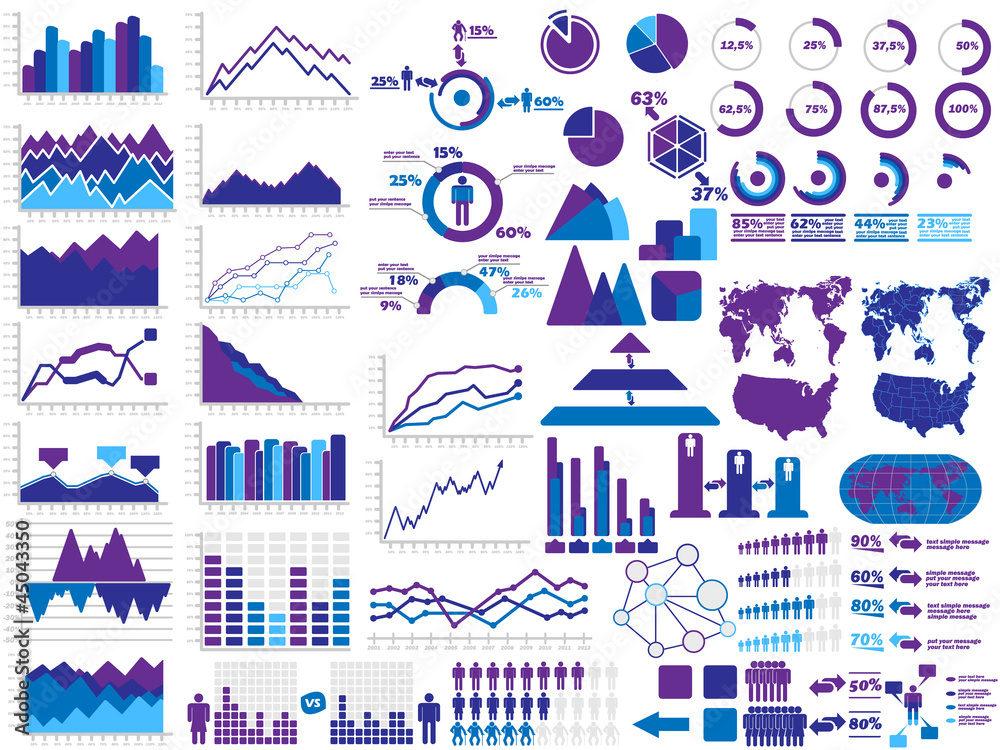 Naklejka premium NEW STYLE WEB ELEMENTS INFOGRAPHIC DEMOGRAPHIC PURPLE