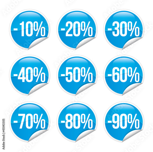 Discount label and sticker / blue