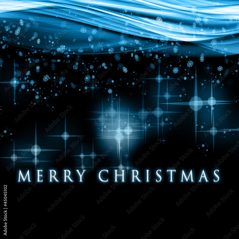 Obraz premium fantastic christmas wave design with snowflakes and stars