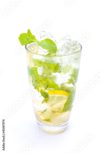 Mojito cocktail mixed with mint,lime and sugar