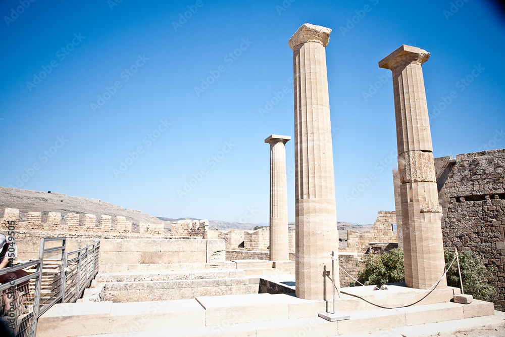 	Ancient temple of Apollo at Lindos, Rhodes island, Greece