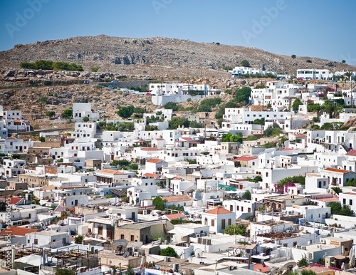 Panoramic view of Lindos Rhodes Island, Greece