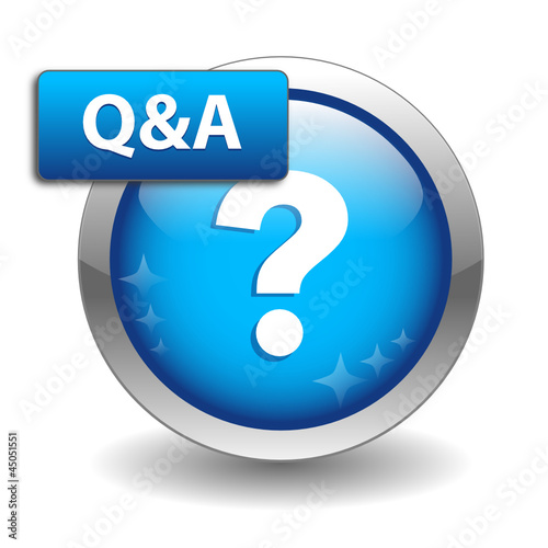 "Q&A" Web Button (questions answers help customer hotline faq)