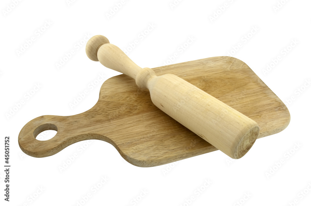 rolling pin on cutting board rolling pin on cutting board