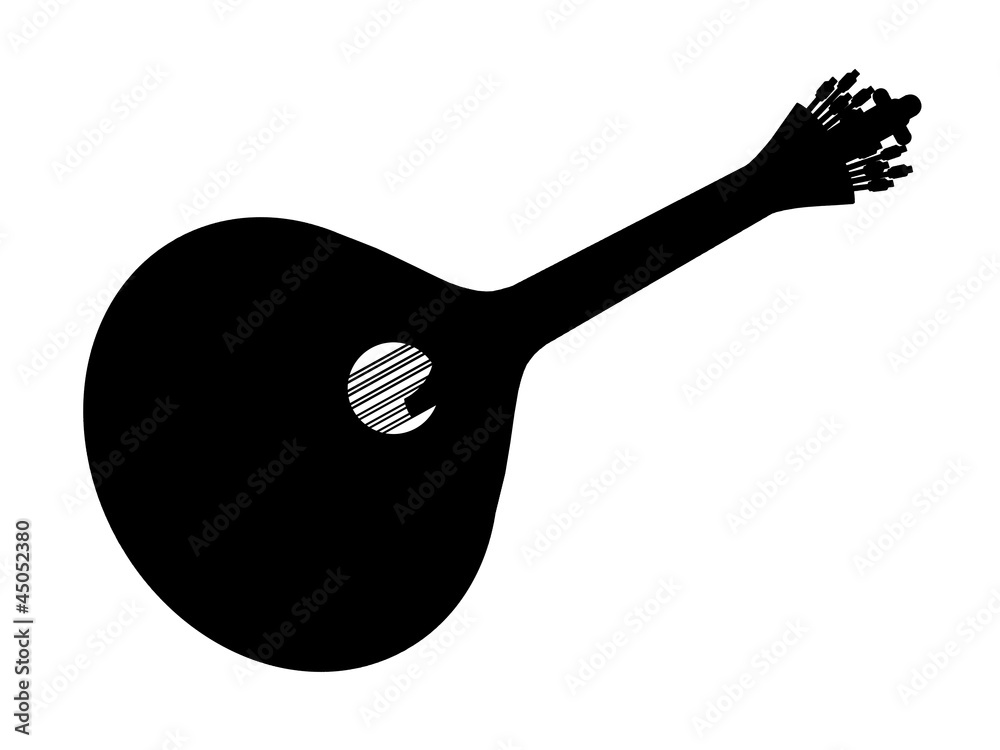 Silhueta de uma guitarra portuguesa ilustración de Stock | Adobe Stock