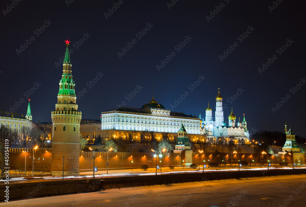  Moscow Kremlin at night,