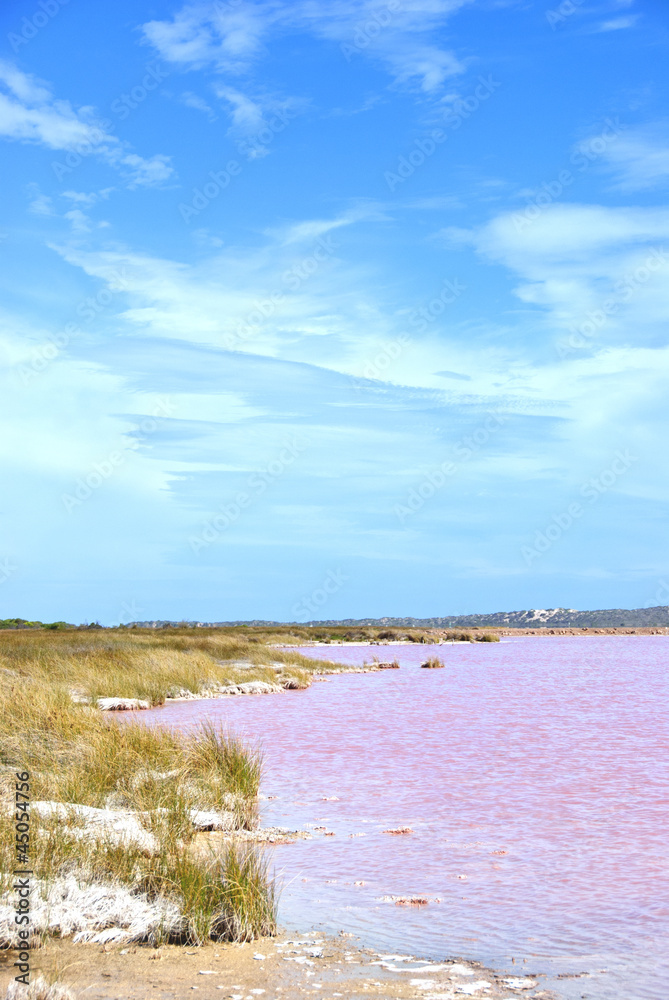 Strange colored Water at Pink Lake, Western Australia