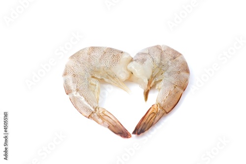fresh shimp isolated on white background photo
