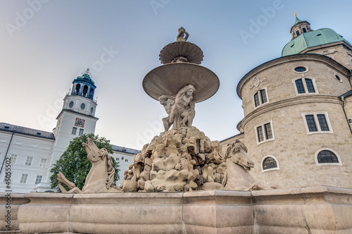 Residenzbrunnen fountain on Residenzplatz at Salzburg, Austria photo