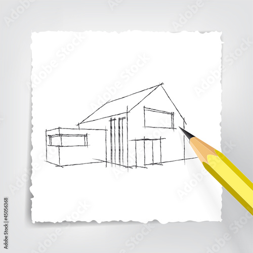 Hausbau 1 - Bleistift