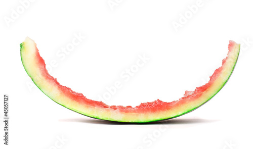 Eaten slice of watermelon