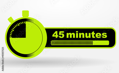 icône 45 minutes sur chronomêtre vert et noir